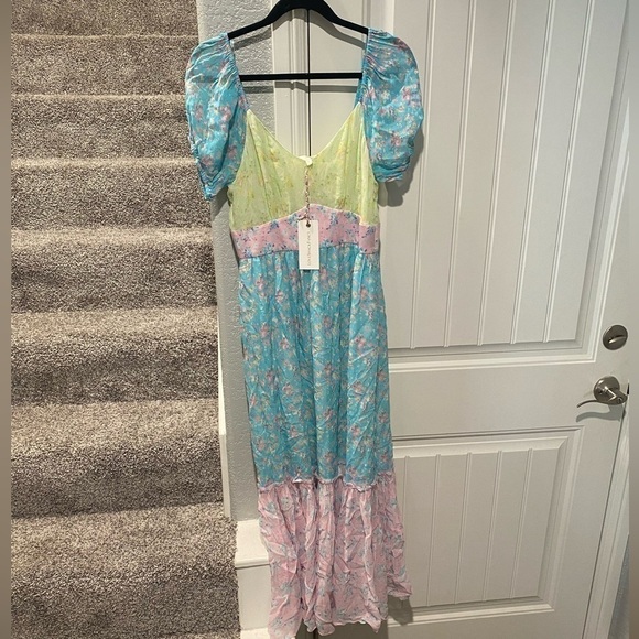 LoveShackFancy Angie Floral Printed Maxi Dress - Picture 4 of 11